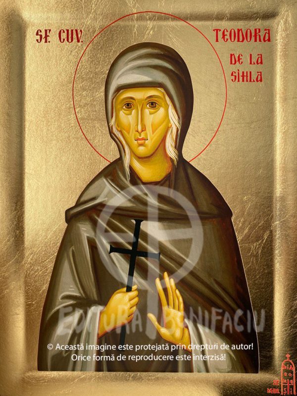 Sfanta Teodora de la Sihla icoana cu foita de aur