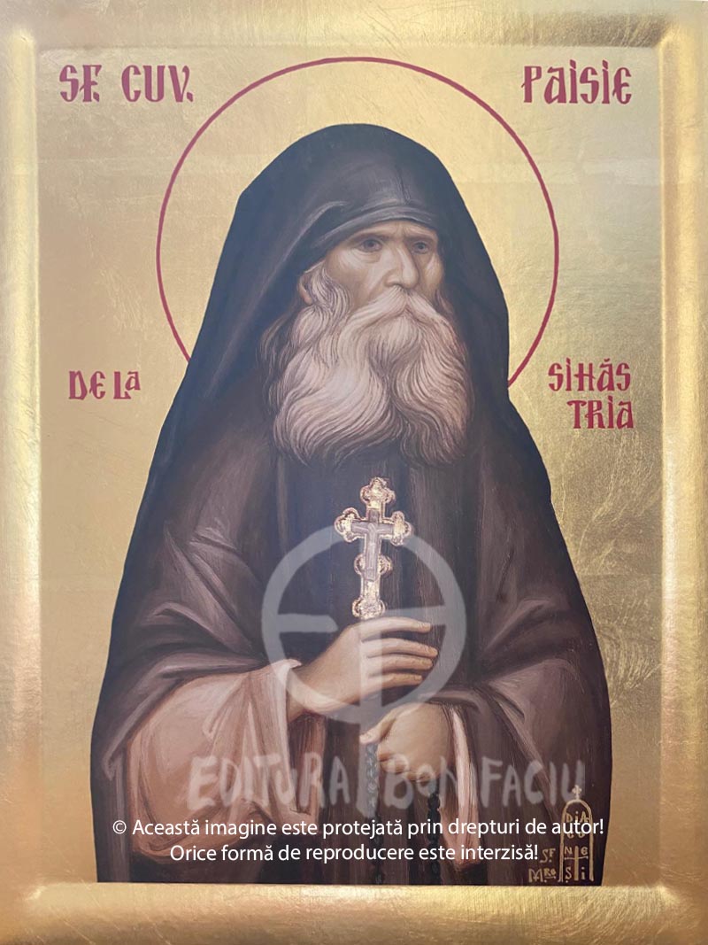 Icoana cu foita de aur Sfantul Paisie Olaru de la Sihastria