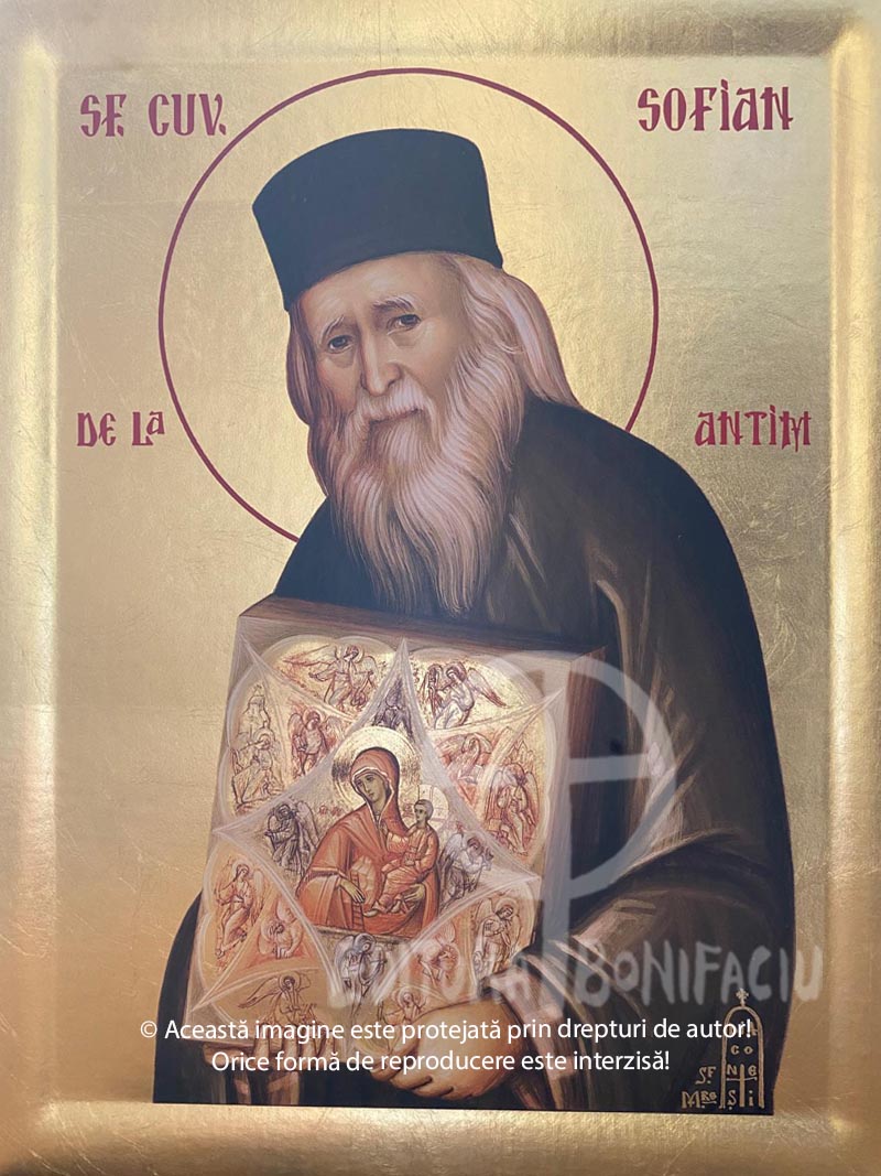 Icoan cu foita de aur Sfantul Sofian Boghiu de la Antim