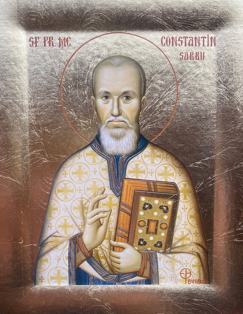 SFANTUL CONSTANTIN SARBU - ICOANA CU FOITA DE AUR