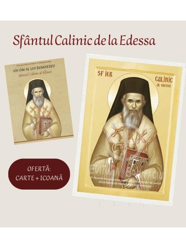 Oferta Sf Calinic al Edessei: carte și icoană cu vesmant alb - site